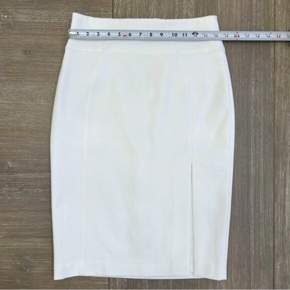 NWT Bebe Josie Modal Pencil Skirt White Size 8 Classic Sleek Workwear Versatile - Picture 12 of 12